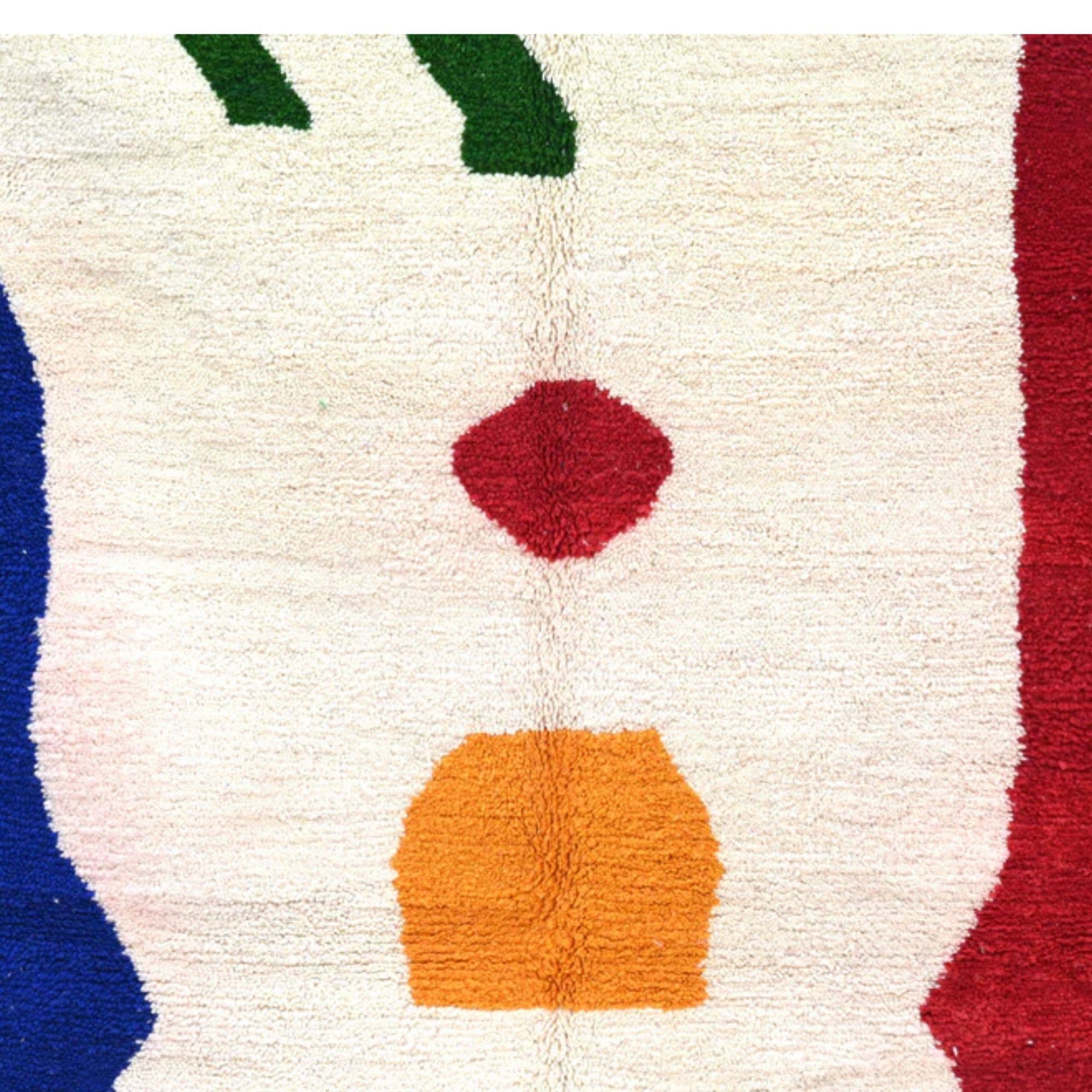 Traditional Medium Azilal — Ivory Hand-Knotted Wool Rug - Detail view 3