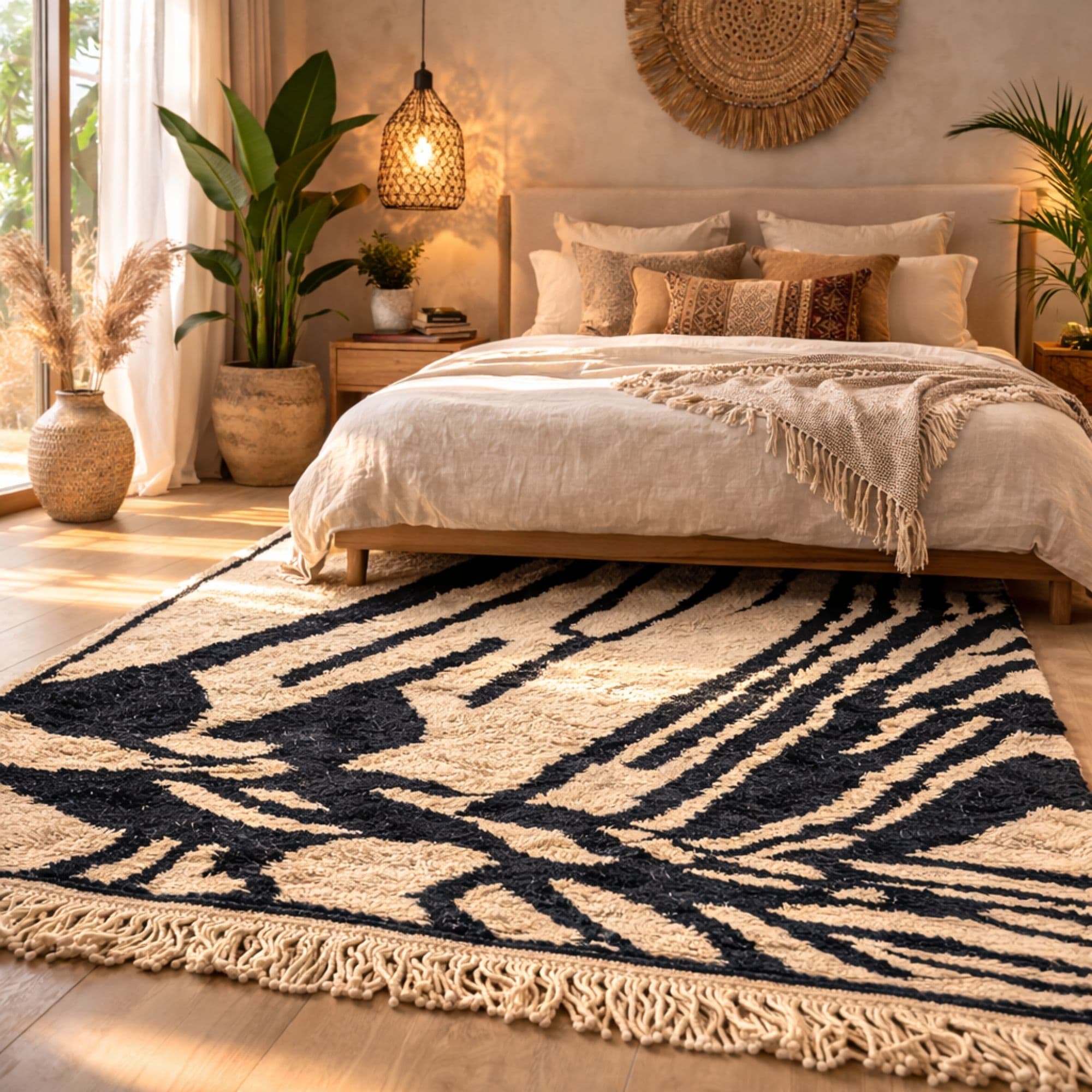 Hand-Knotted Terracotta Mrirt Wool Rug — Medium for Studio - Detail view 2