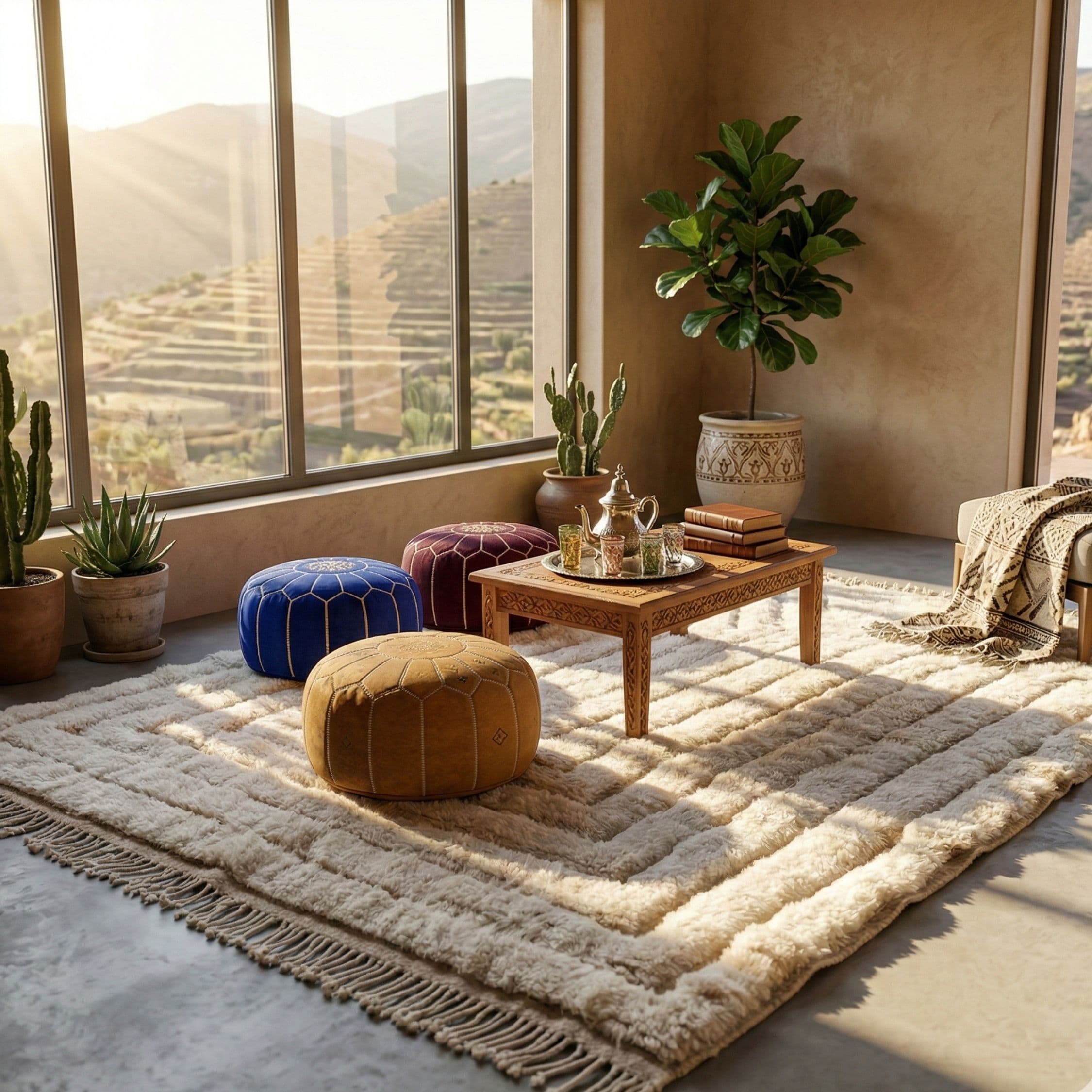Traditional Medium Mrirt — Ivory Hand-Knotted Wool Rug - Detail view 2