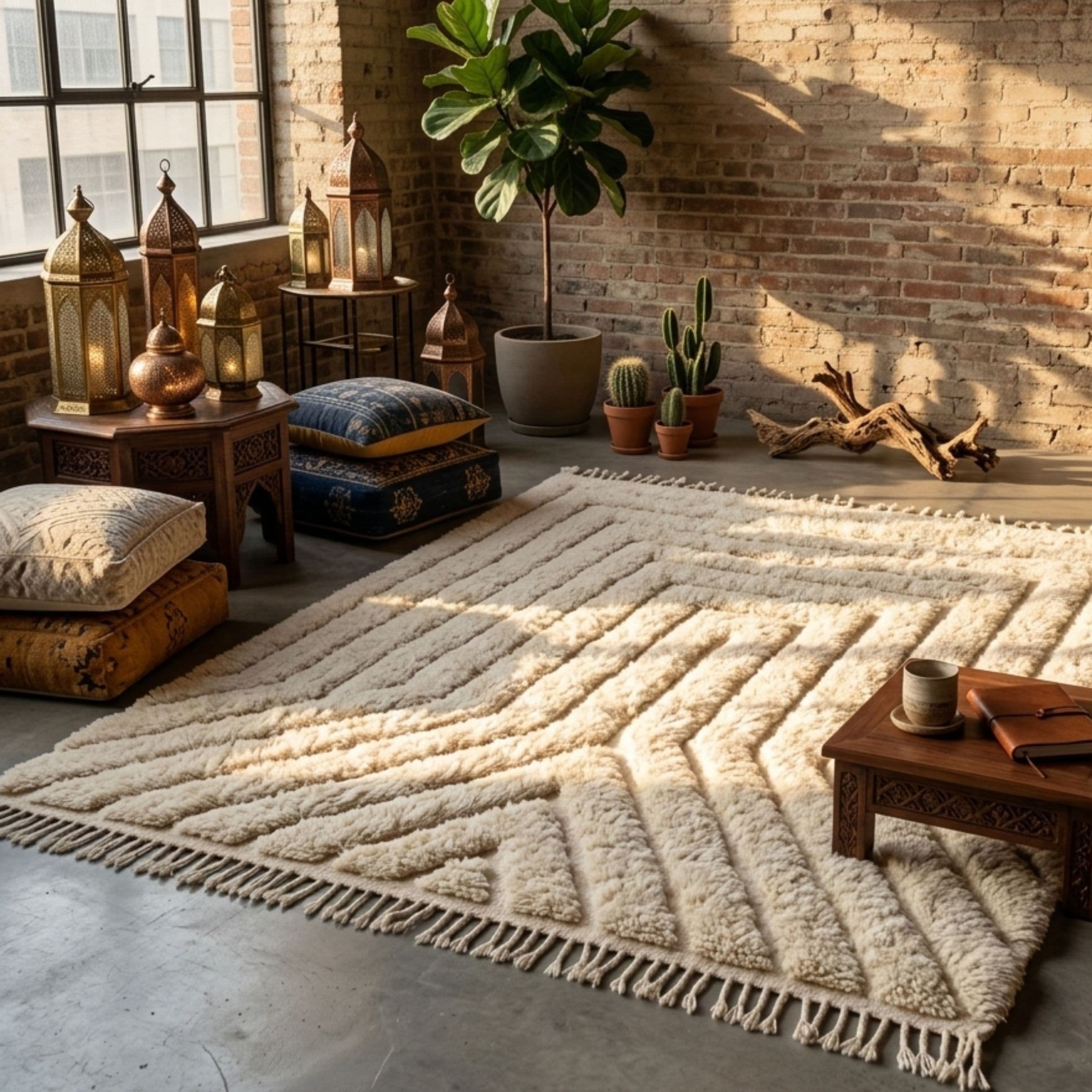 Traditional Medium Mrirt — Ivory Hand-Knotted Wool Rug - Detail view 3