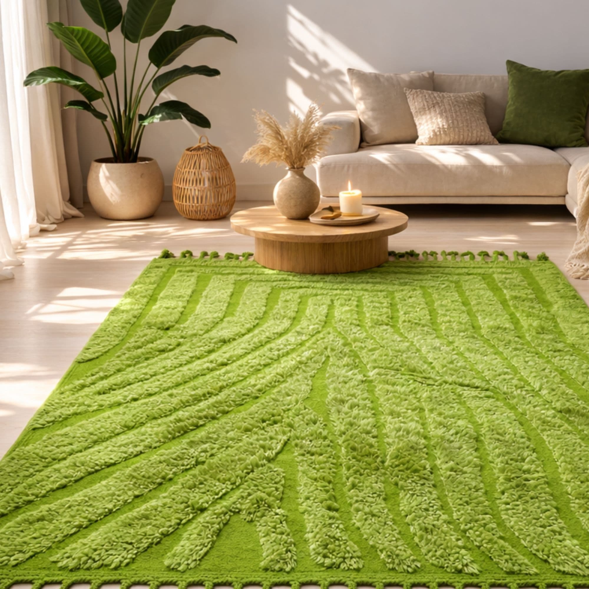 Traditional Medium Mrirt — Ivory Hand-Knotted Wool Rug - Detail view 1