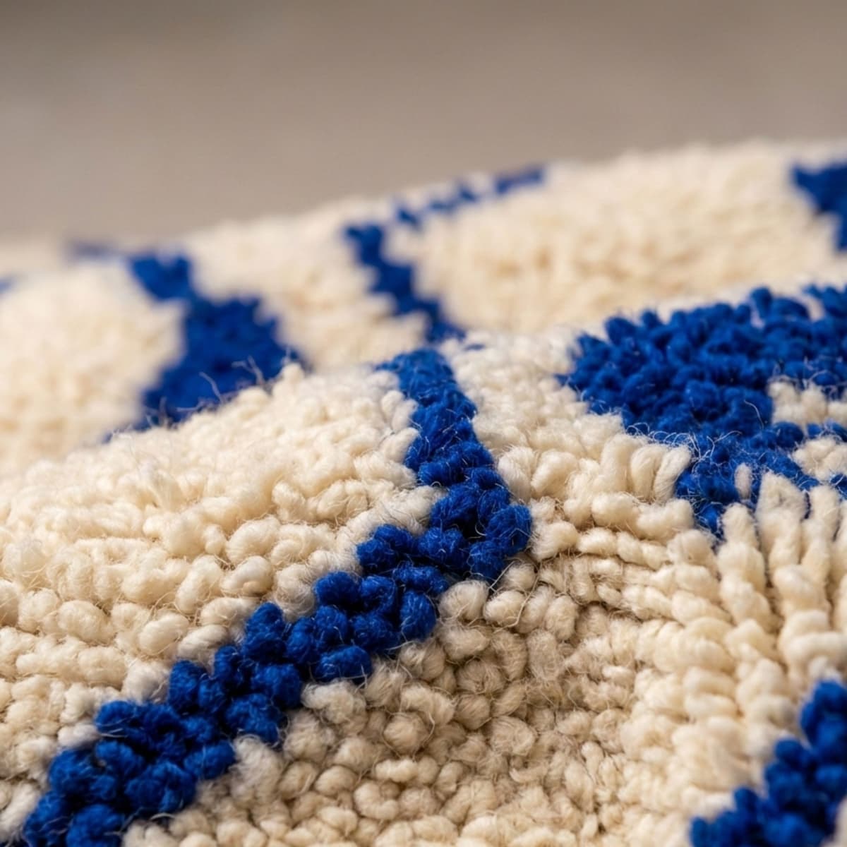 Custom Moroccan Rug — Blue Tribal Wool — Handmade Geometric ... - Detail view 2
