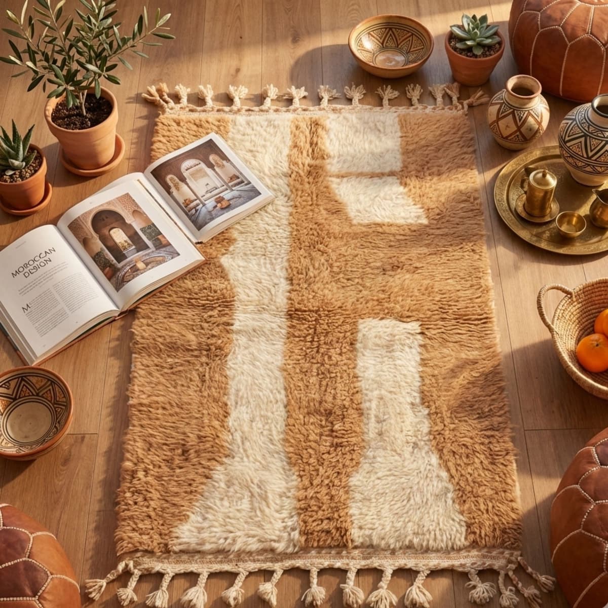 Moroccan Boho Rug — Earth Tone Wool - Video thumbnail