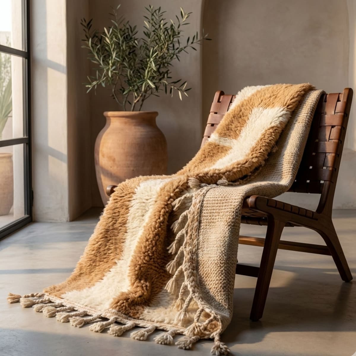 Custom Moroccan Rug — Modern Berber Style - Detail view 2