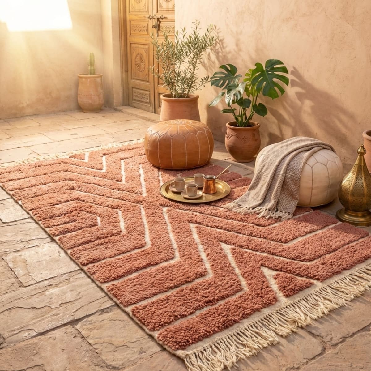Custom Size Moroccan Rug — Handwoven Geometric Rug - Detail view 2