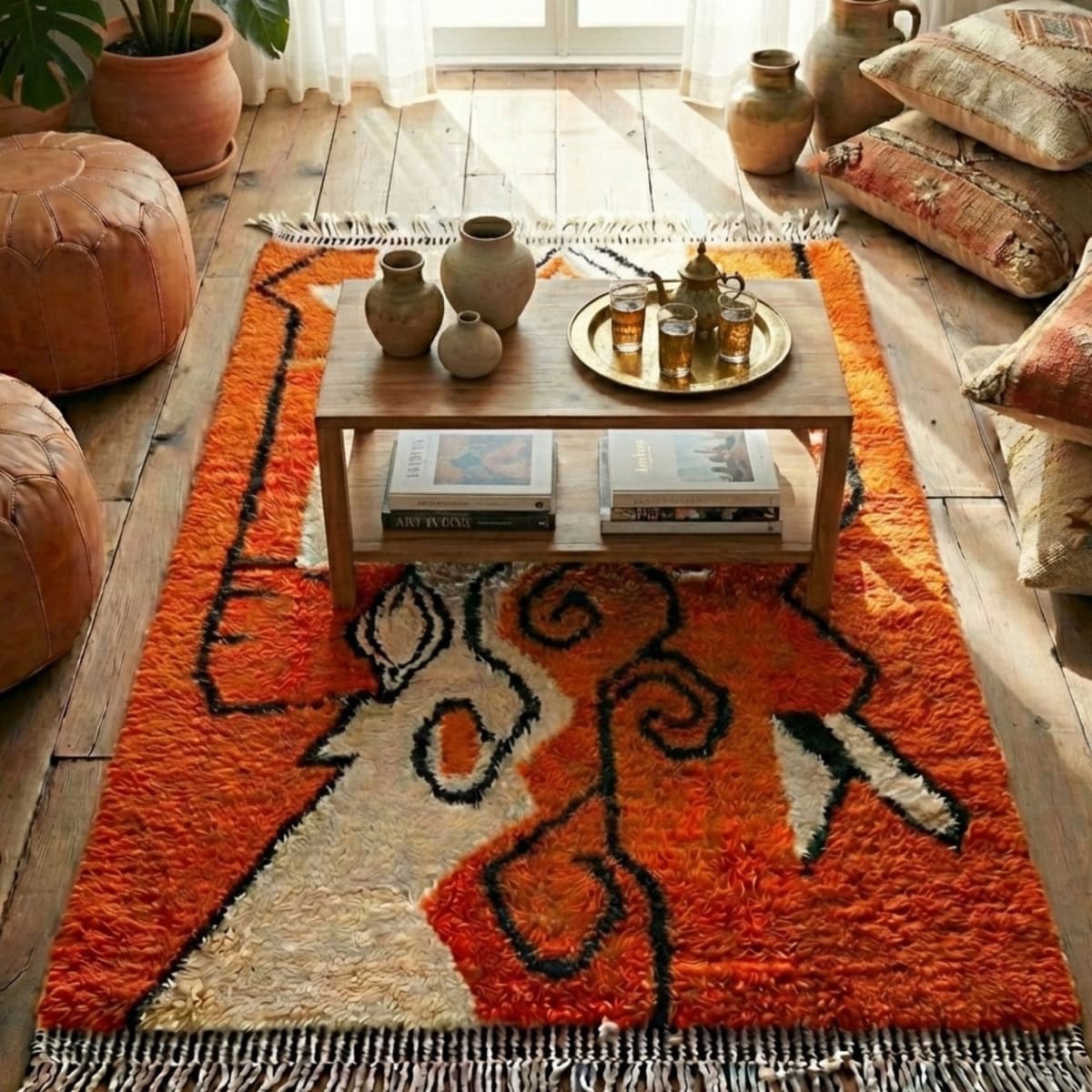 Moroccan Berber Rug — Heritage Orange Rug — Tribal Artistic Style - Video thumbnail