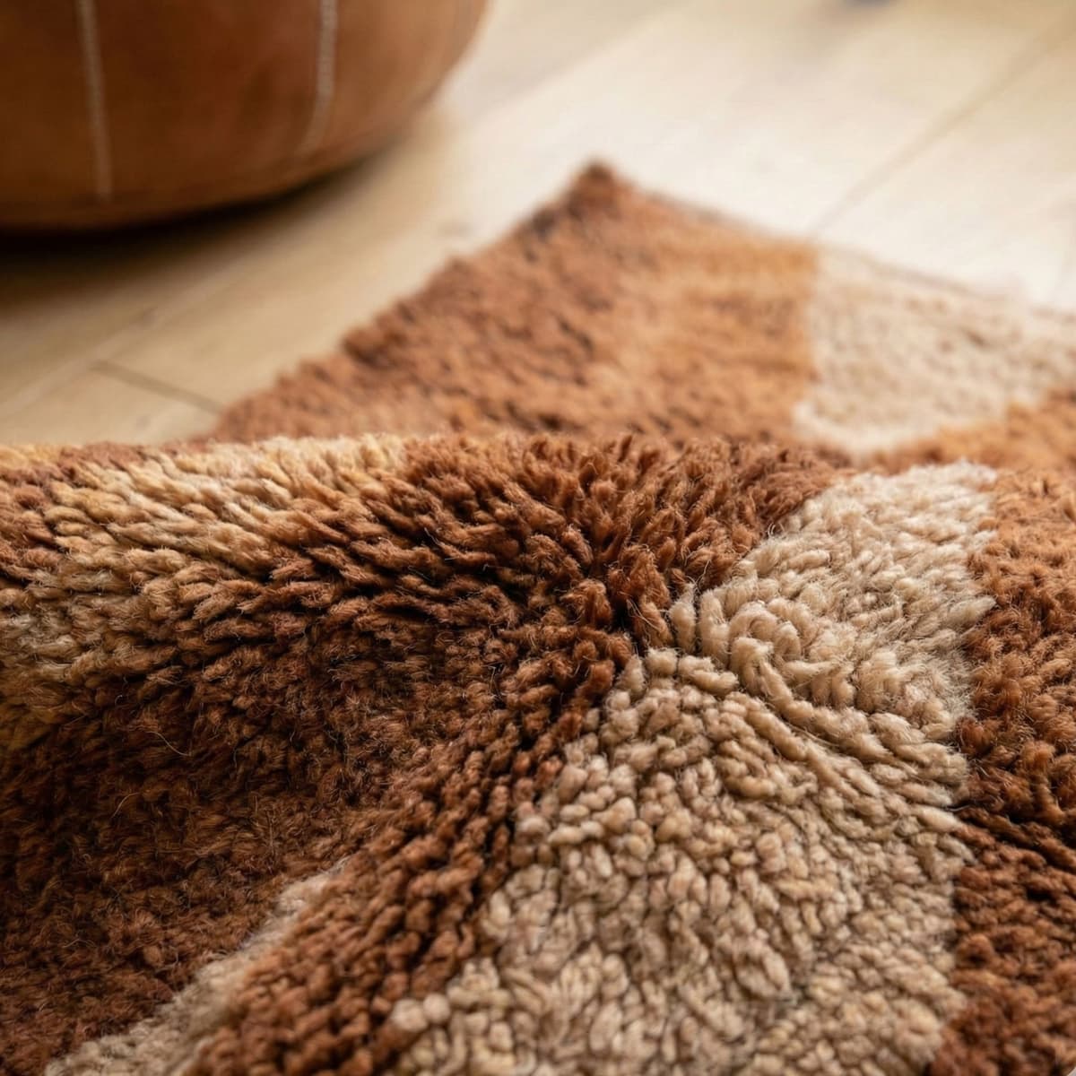 Moroccan Wool Rug — Large Area Rug — Modern Geometric - Detail view 3