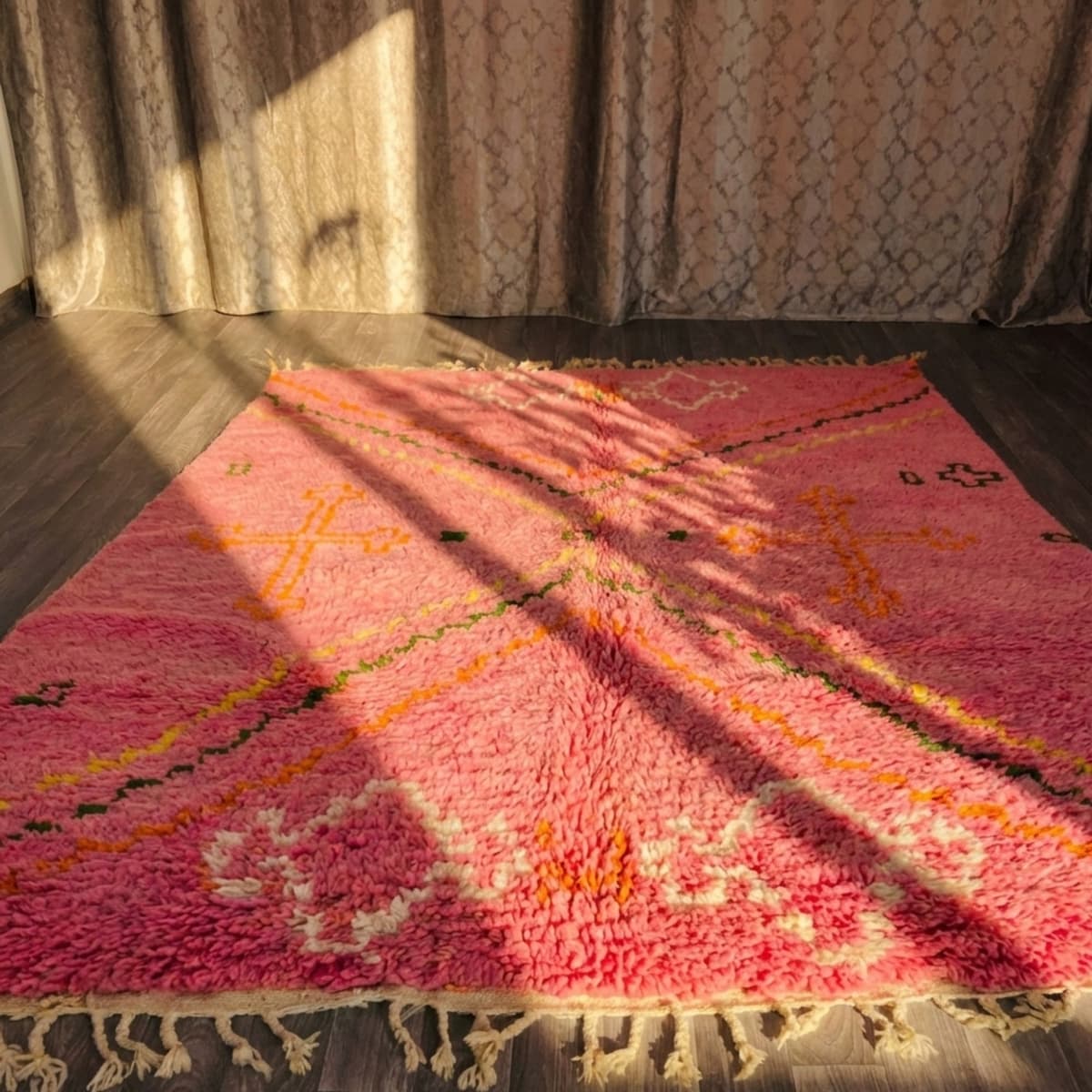 Pink Beni Ourain Rug — Boho Style - Detail view 2
