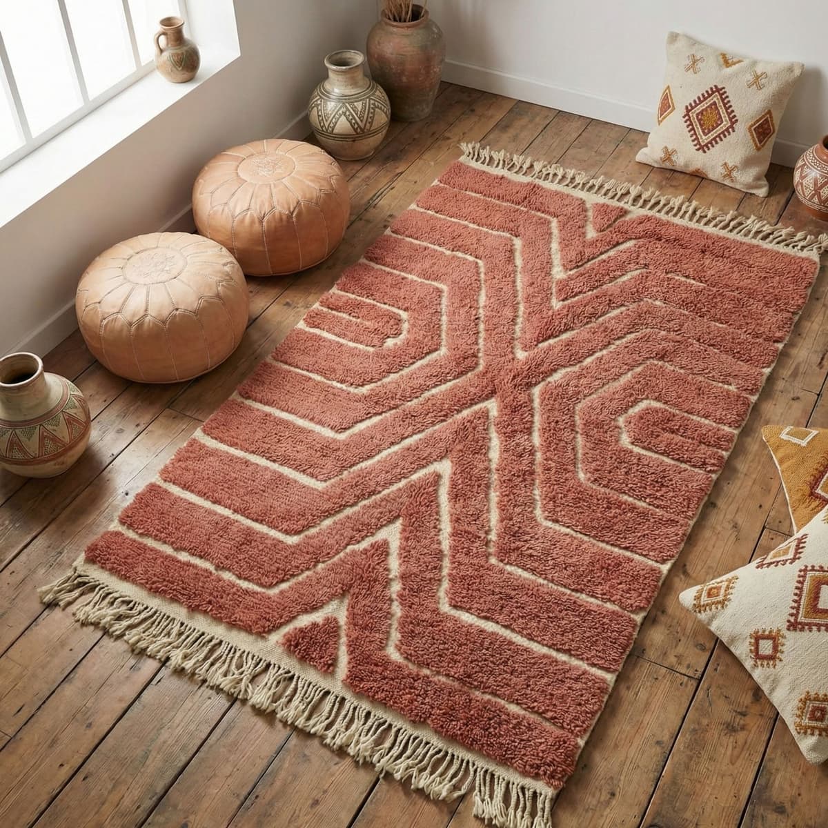 Moroccan Area Rug — Large Geometric Rug — Minimal Tribal - Video thumbnail