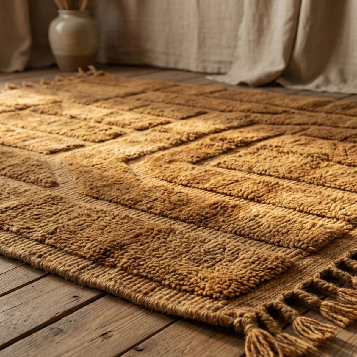 Sage Beni Ourain Rug — Textured Tribal — Boho Living Room Decor - Detail view 2
