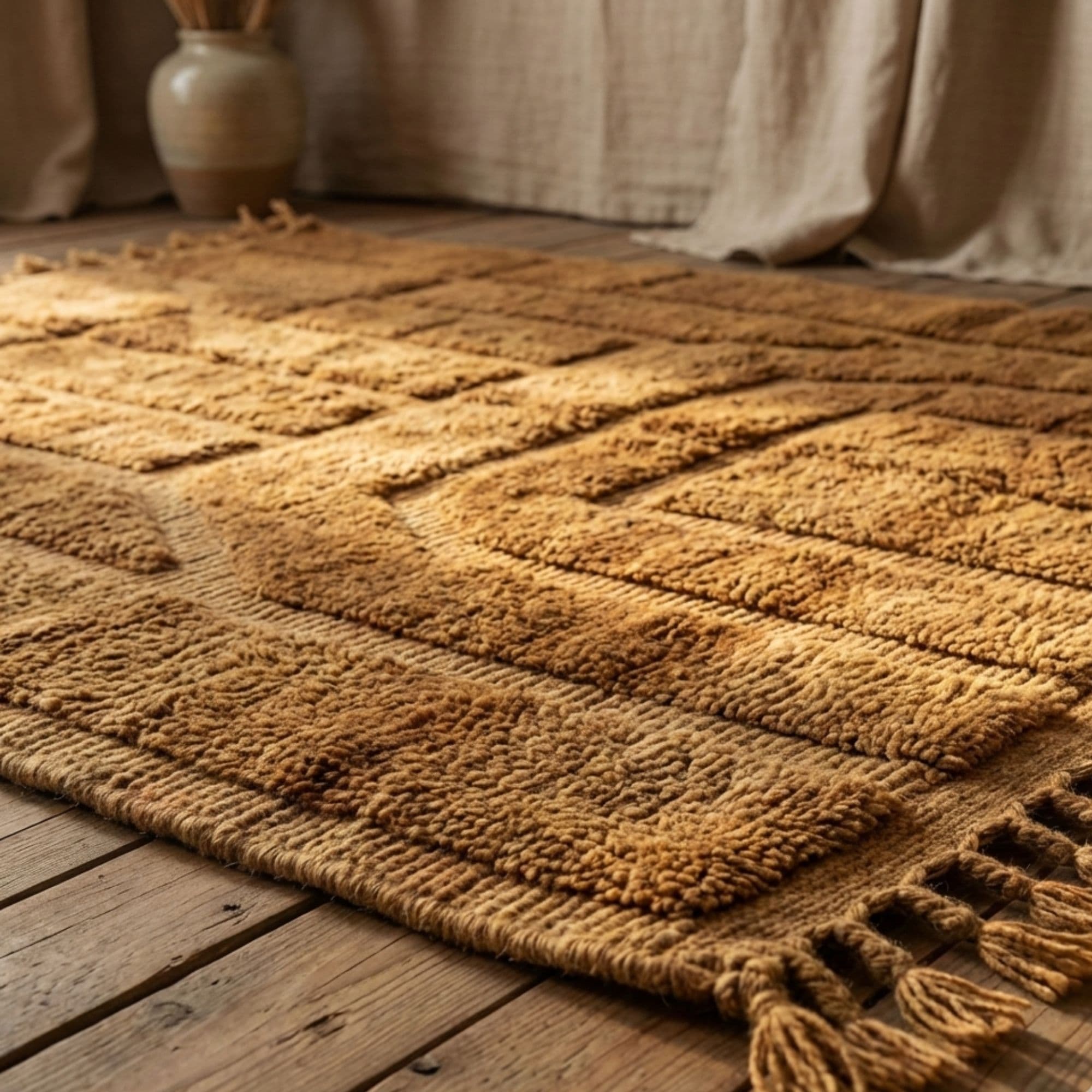 Sage Beni Ourain Rug — Textured Tribal — Boho Living Room Decor - Detail view 2