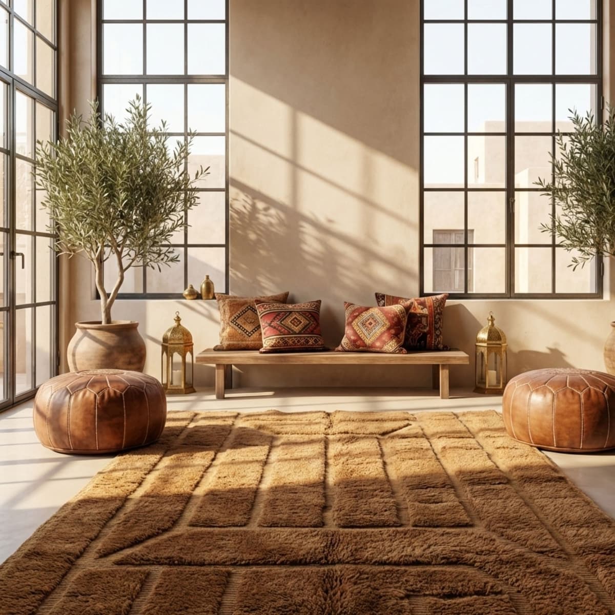 Sage Beni Ourain Rug — Textured Tribal — Boho Living Room Decor - Detail view 3