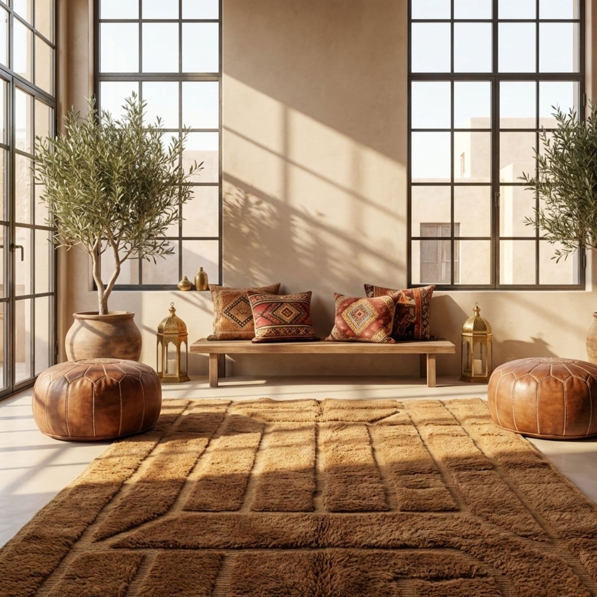 Sage Beni Ourain Rug — Textured Tribal — Boho Living Room Decor - Detail view 3