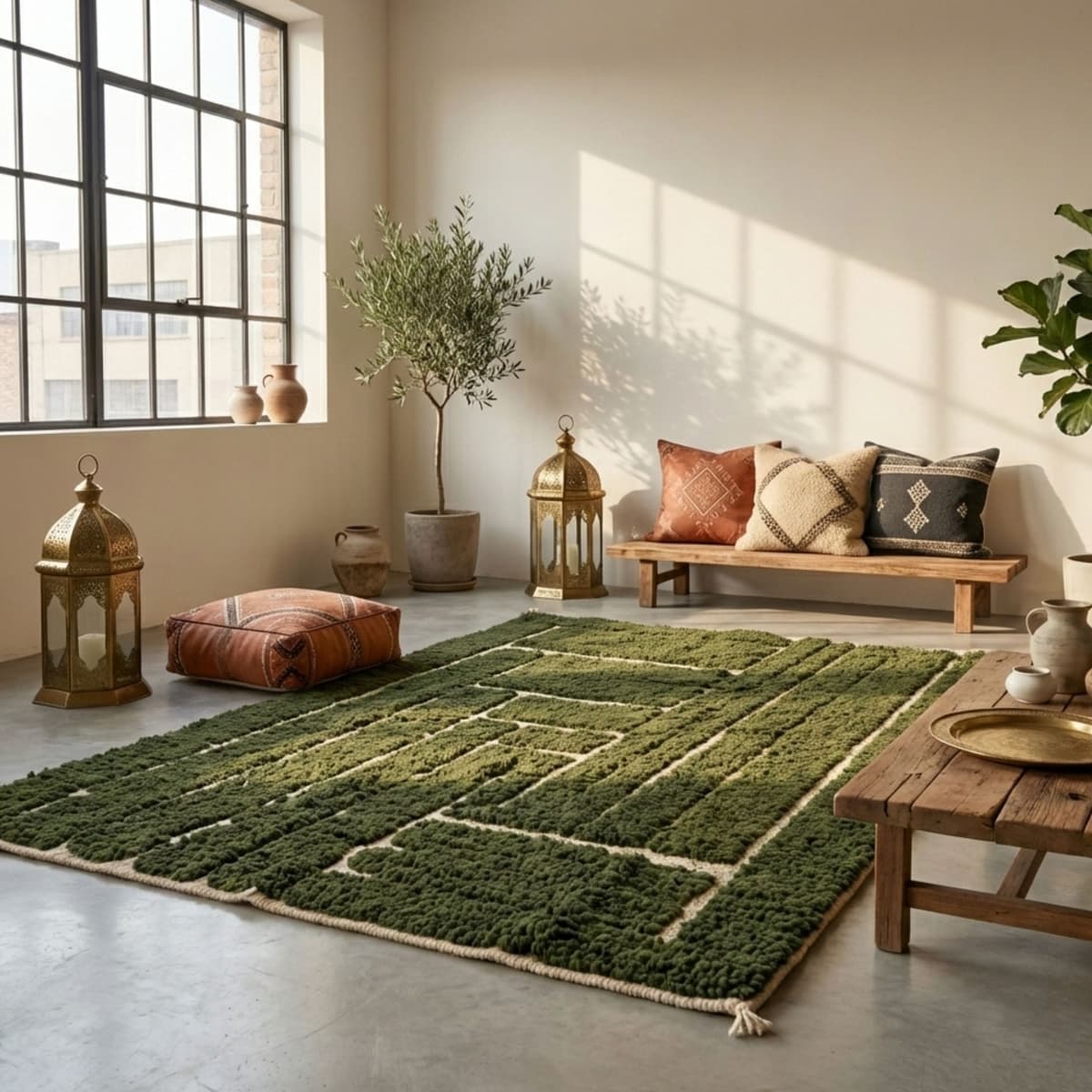 Large Wool Carpet — Berber Style - Detail view 2