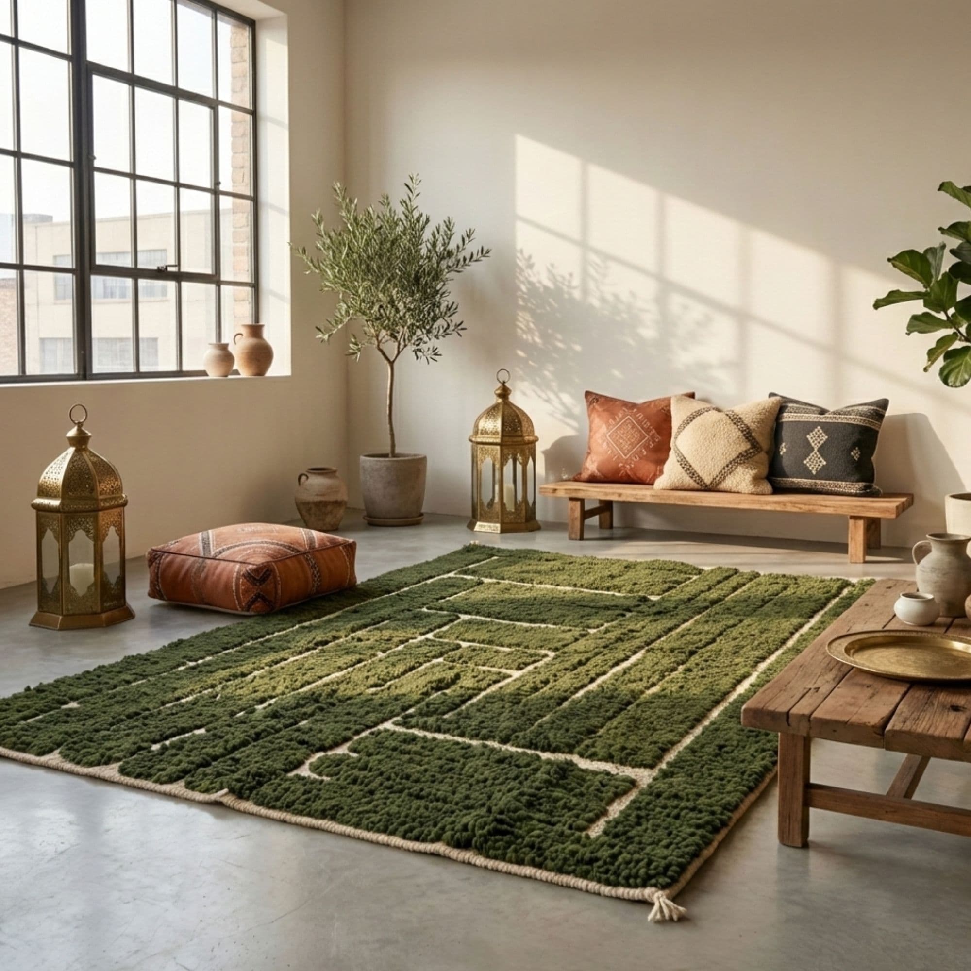 Large Wool Carpet — Berber Style - Detail view 2