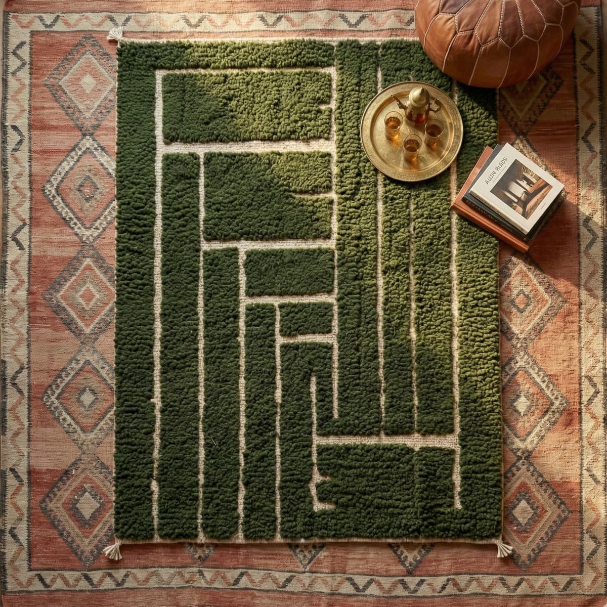 Large Wool Carpet — Berber Style - Detail view 3