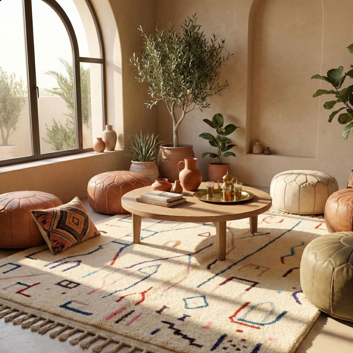 Azilal Rug 8x10 — Colorful Berber Living Room Carpet - Detail view 3