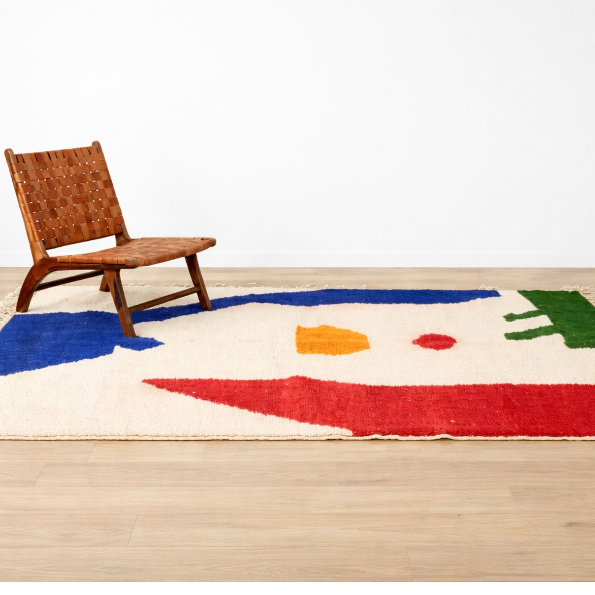 Handmade Moroccan Art Rug - Plush Abstract Carpet - Azilal Moroccan rug in Ivory color, 244 x 305 cm