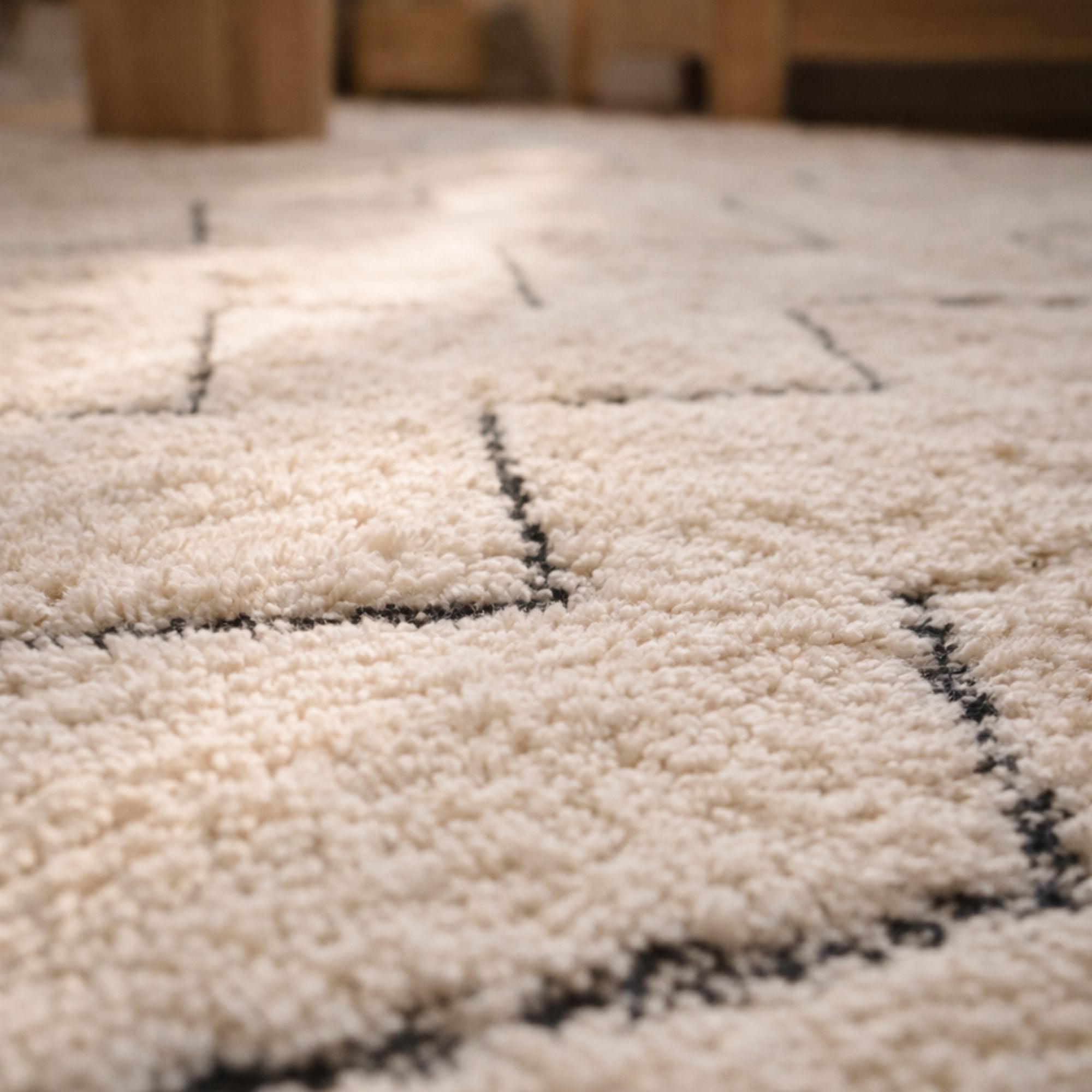 Modern Moroccan Area Rug - Repeating Chevron Design - Hand-knotted Moroccan rug, front view showing Modern Moroccan Area Rug - Repeating Chevron Design texture and colors