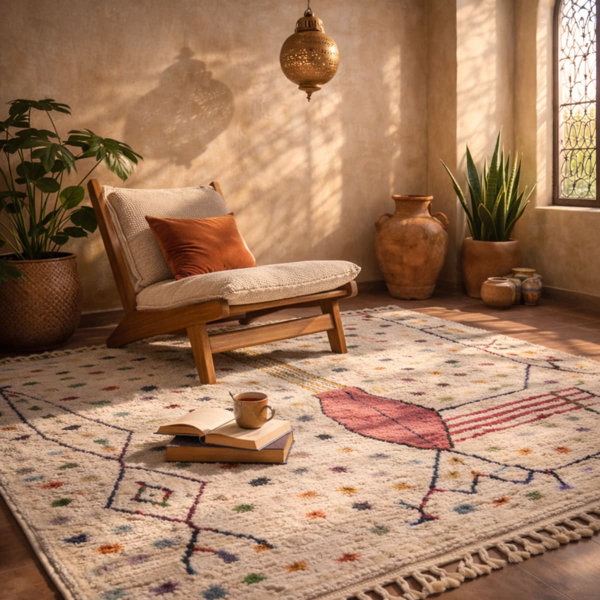 Moroccan Berber Rug — Heritage Ivory Rug — Artistic Tribal Style