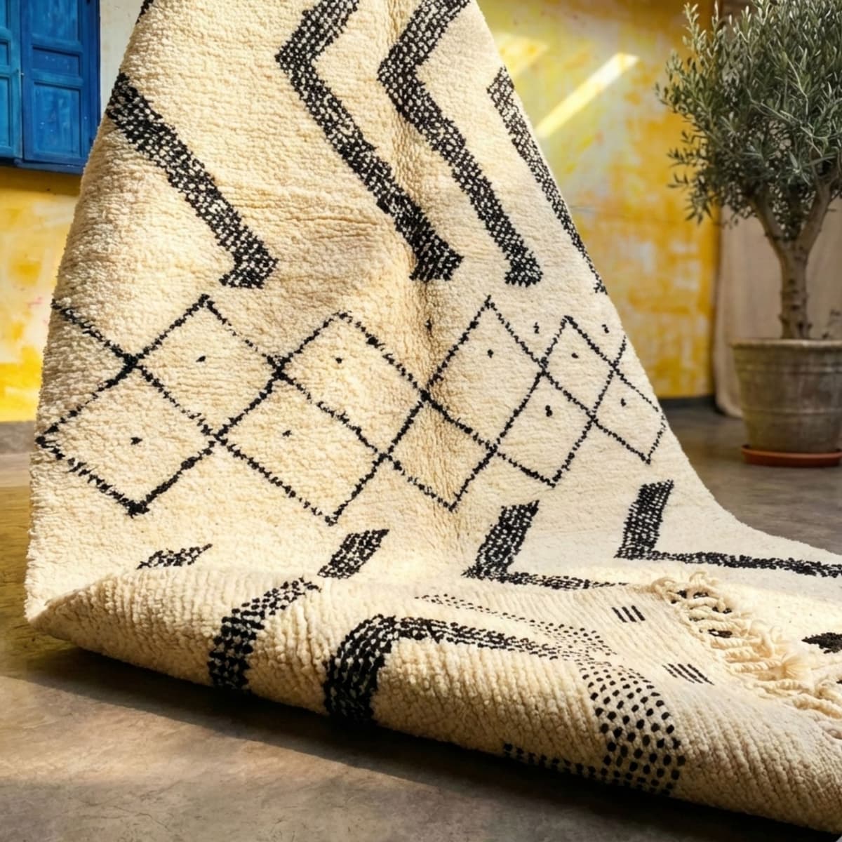 Custom Berber Wool Rug — 100% Wool — Minimal Pattern