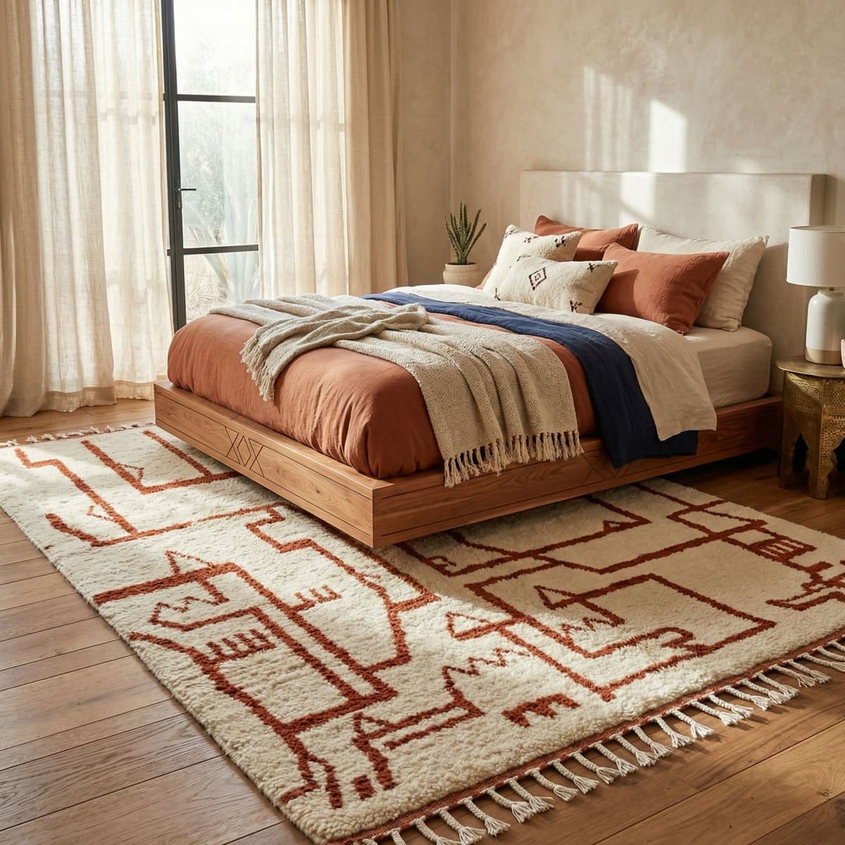 Tribal Berber Rug — Vintage Inspired — Atlas Symbols Statement