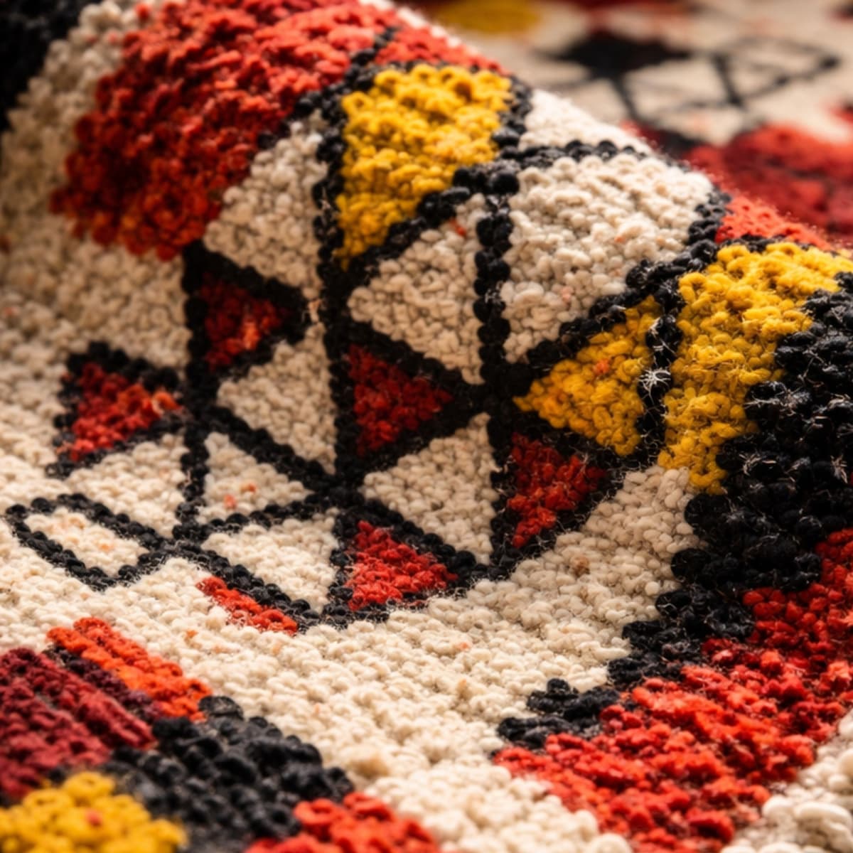 Red Moroccan Rug — Colorful Berber Rug — Bold Boho Style