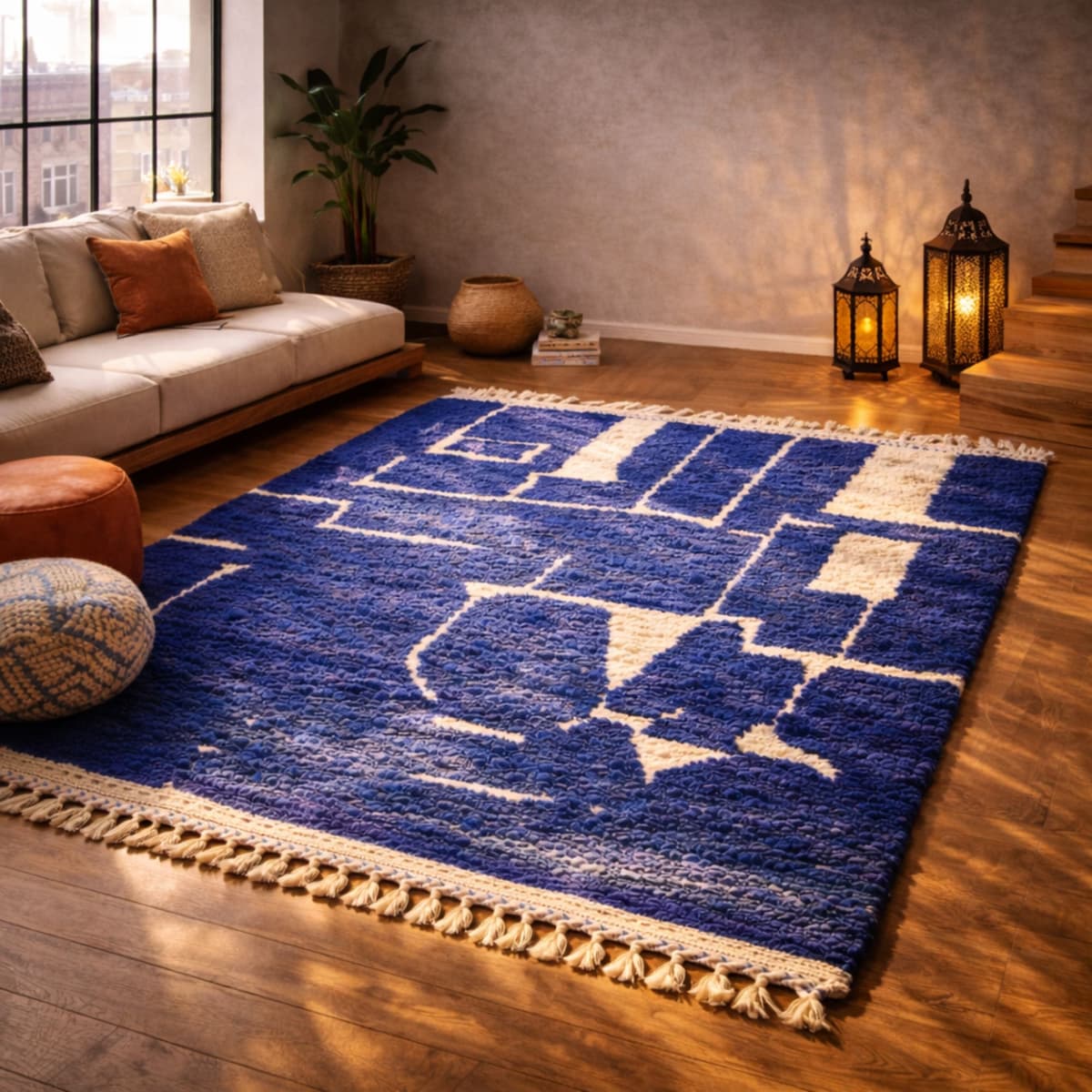 Blue Moroccan Rug — Cobalt Berber Rug — Bold Modern Style