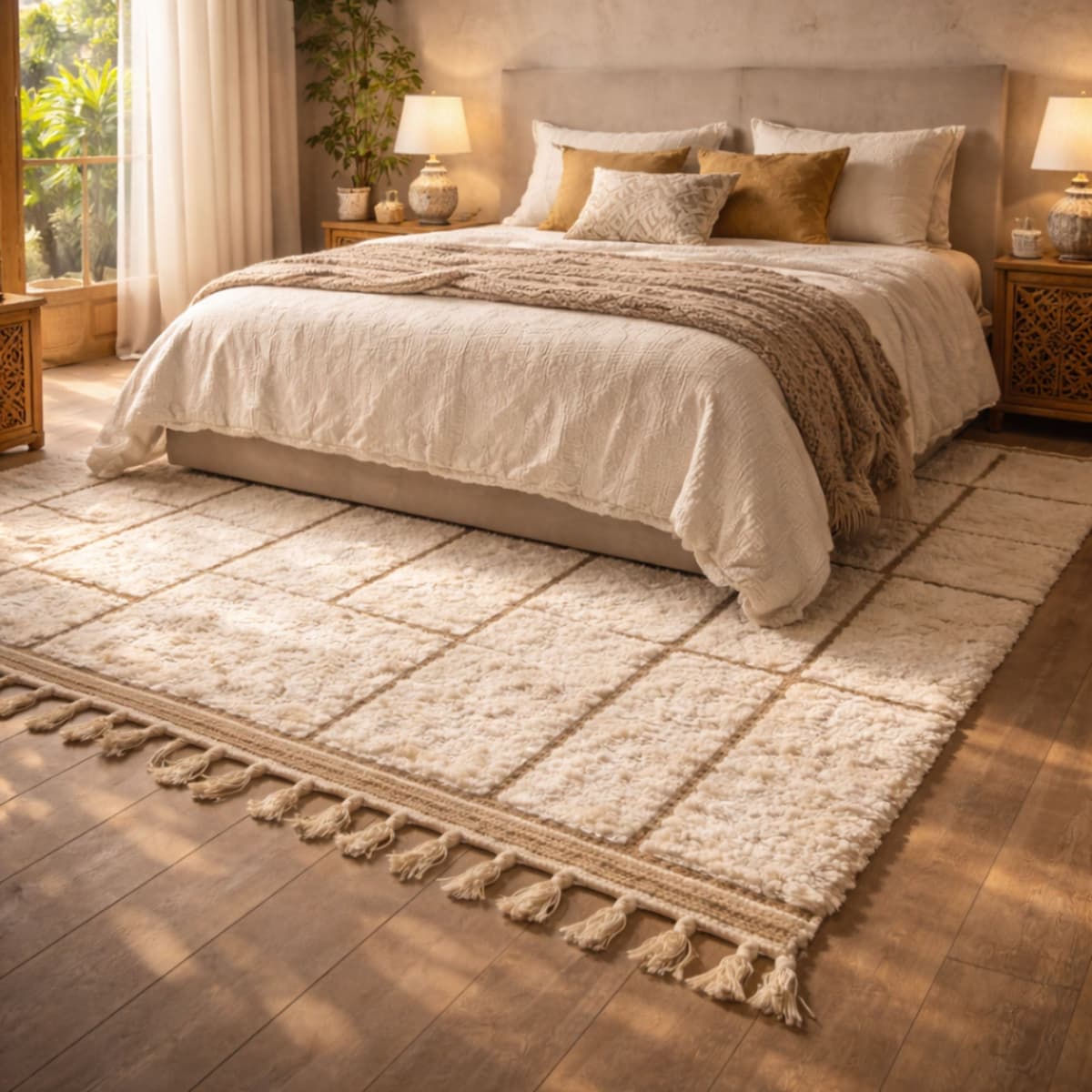 Ivory Moroccan Rug — Cream Berber Rug — Warm Neutral Minimal