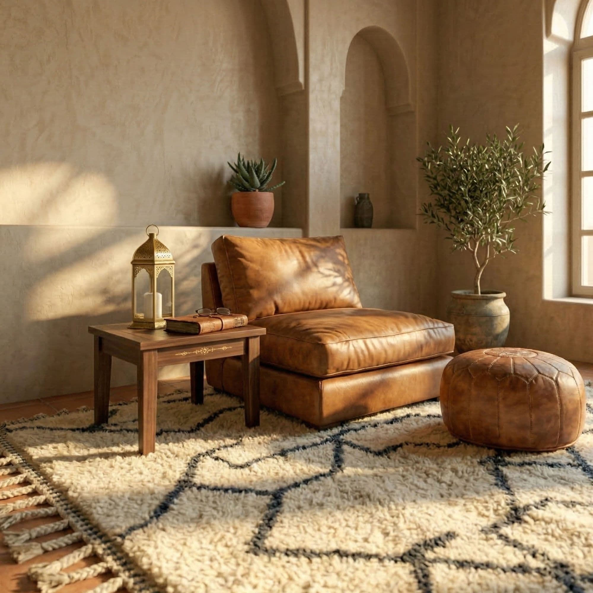 Ivory Moroccan Rug — Charcoal Berber Rug — Warm Minimalist