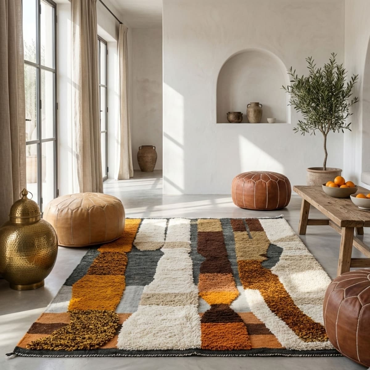 Custom Moroccan Rug — Abstract Design — Home Interior