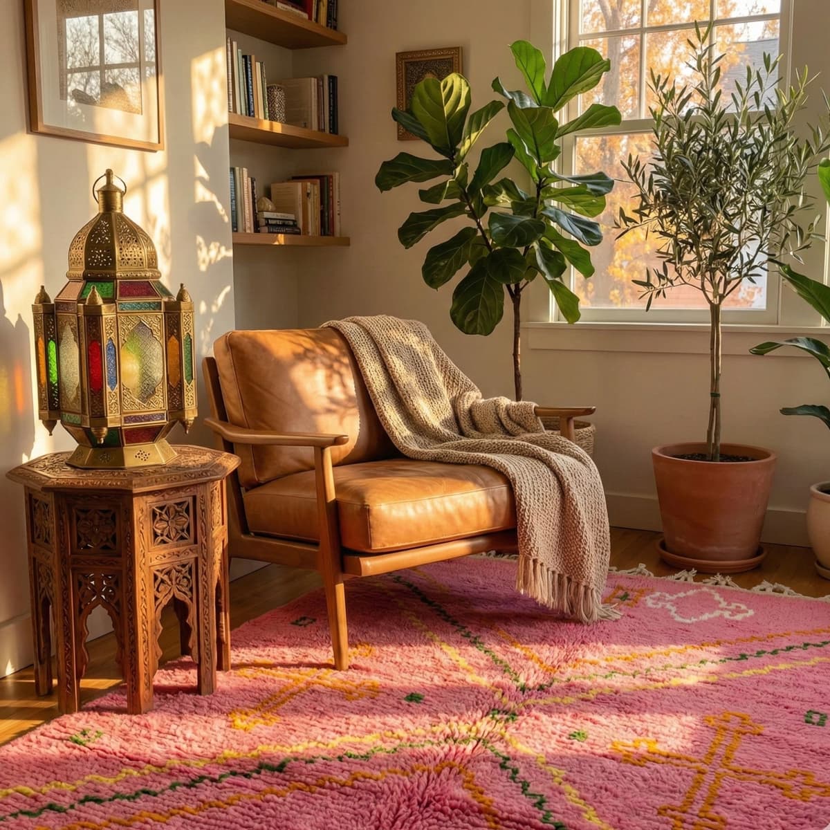 Tribal Pink Berber Rug — Heritage Style — Interior Accent