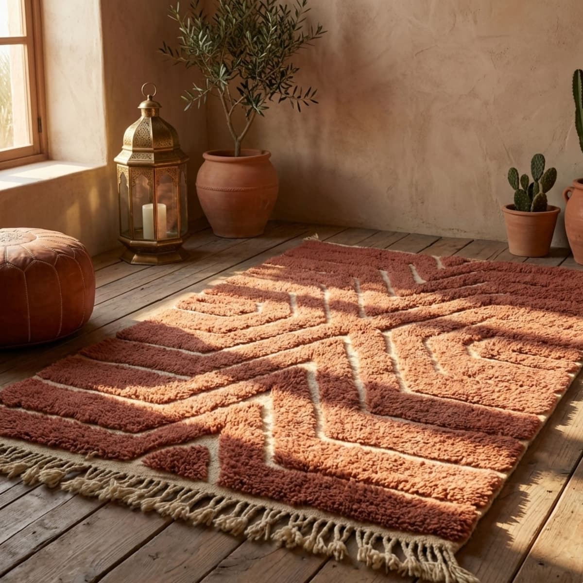 Custom Size Moroccan Rug — Handwoven Geometric Rug