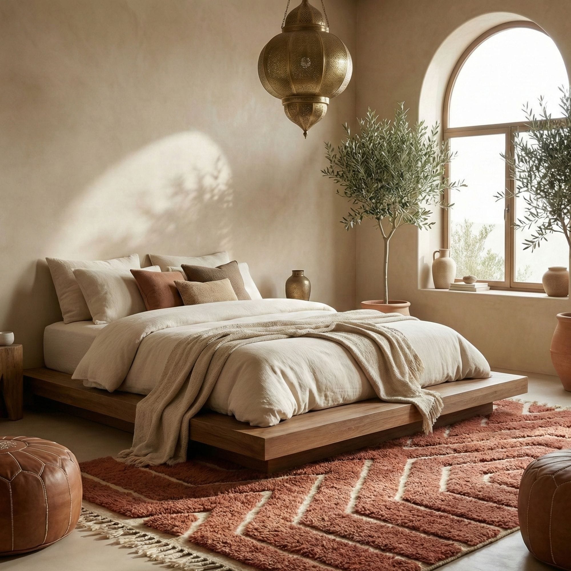 Authentic Moroccan Beni Ourain Rug — Soft Wool Area Rug - Beni Ourain Moroccan rug in Ivory color, 244 x 305 cm