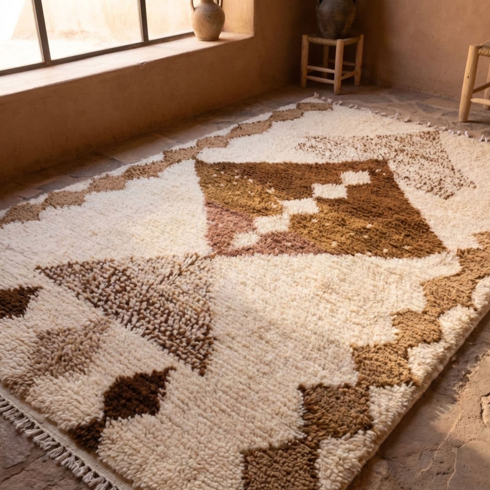 Moroccan Beni Ourain Rug — Neutral Beni Ourain Wool Rug