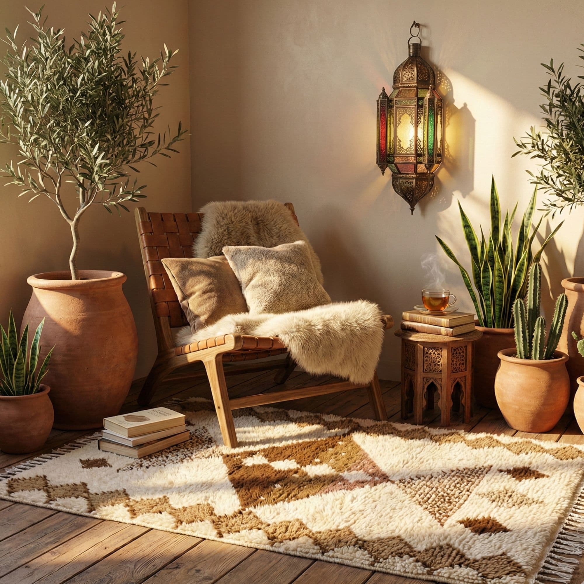 Vintage Beni Ourain Rug — Hand Knotted Wool