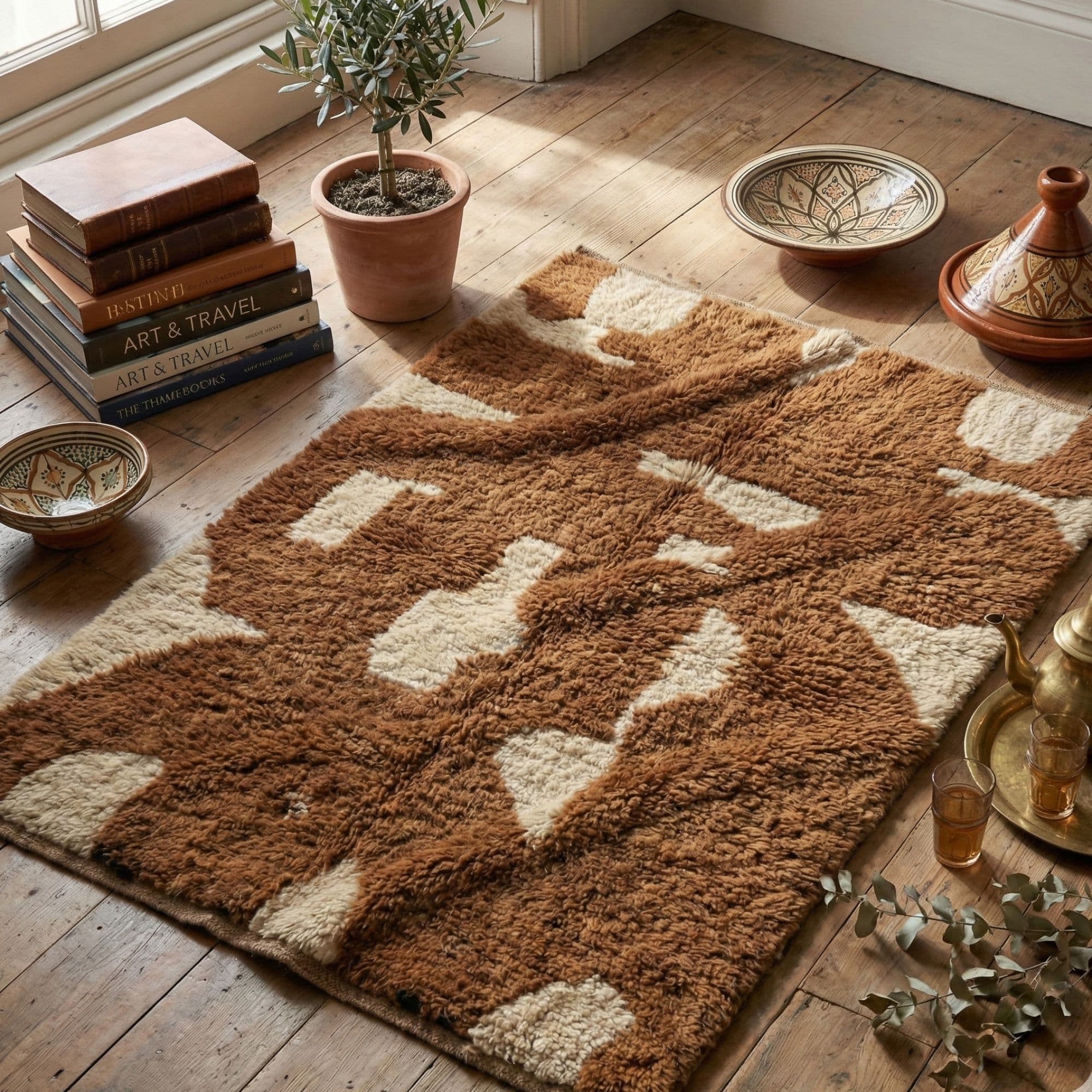 Tribal Moroccan Rug — Heritage Wool Rug — Handwoven Fiber